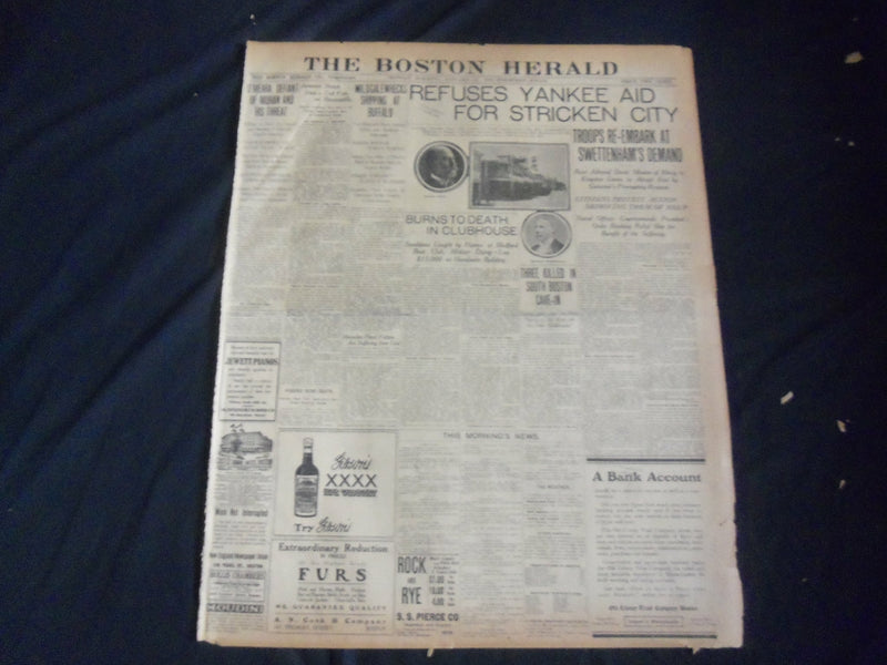 1907 JANUARY 21 THE BOSTON HERALD - REFUSES YANKEE AID FOR STRICKEN CITY - BH 18