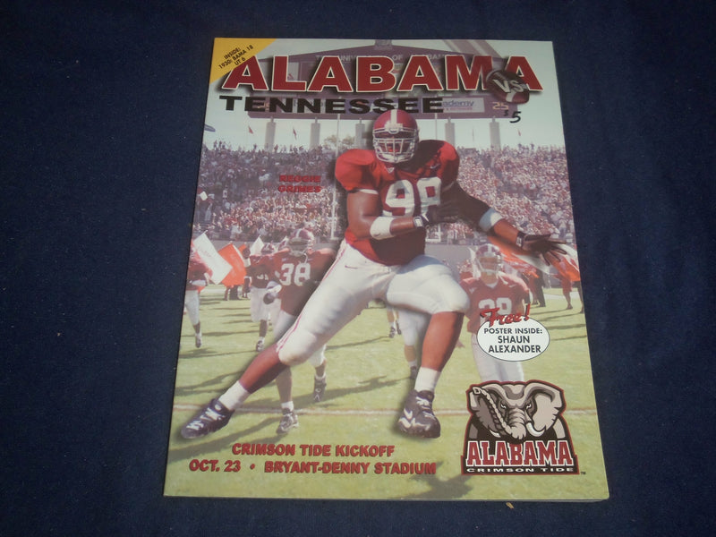 1999 OCT 23 UNIVERSITY OF ALABAMA VS TENNESSEE UNIV. FOOTBALL PROGRAM - ST 4137X