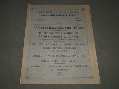 1919 ETABLISSEMENTS METALLURGIQUES LOUIS GAUCHON & FILS FRENCH CATALOGUE- FR 435