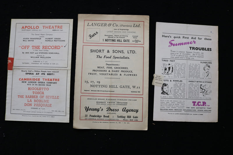 1947-1949 LONDON THEATRE PROGRAMS - LOT OF 22 - K 1822