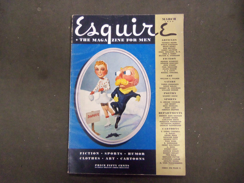 1939 MARCH ESQUIRE MAGAZINE - NICE ILLUSTRATIONS, COVER AND ADS - ST 3114