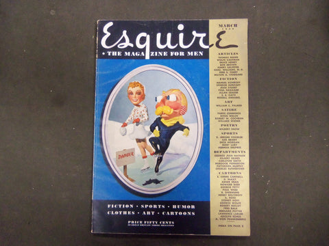 1939 MARCH ESQUIRE MAGAZINE - NICE ILLUSTRATIONS, COVER AND ADS - ST 3114