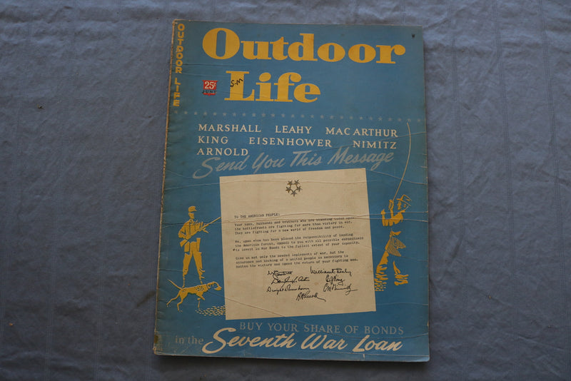 1945 JUNE OUTDOOR LIFE MAGAZINE - SEVENTH WAR LOAN COVER - SP 6182E