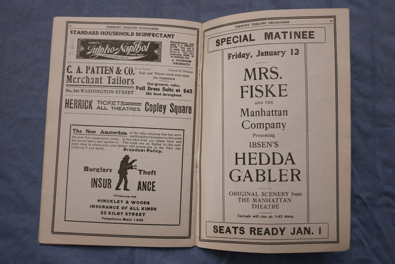1905 DEC 25 TREMONT THEATRE PROGRAM - THE GALLOPER - RAYMOND HITCHCOCK - K 2611