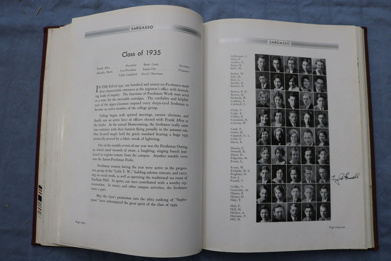 1932 THE SARGASSO EARLHAM COLLEGE YEARBOOK - RICHMOND, INDIANA - YB 3426