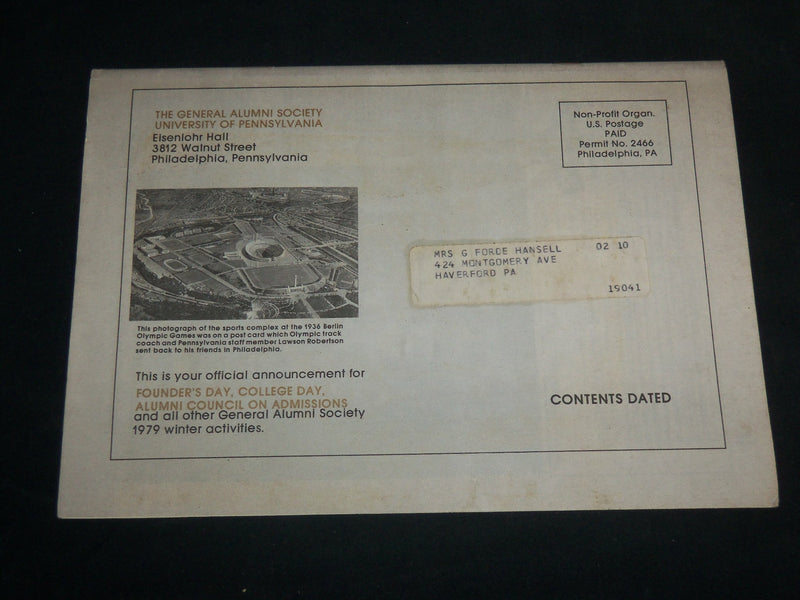 1979 WINTER PENNOLYMPIAD MAGAZINE PUB. BY UNIVERSITY OF PENNSYLVANIA - J 6769