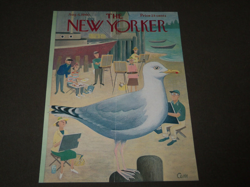 1960 AUGUST 6 NEW YORKER MAGAZINE FRONT COVER ONLY - GREAT ART FOR FRAMING