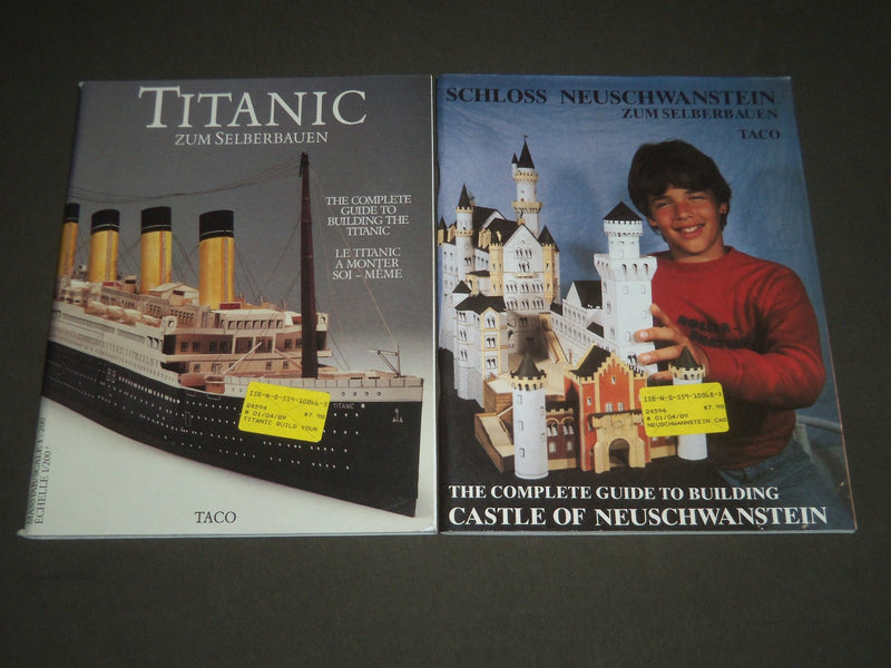 1986-1987 BUILD YOURSELF TITANIC & NEUSCHWANSTEIN CASTLE GUIDES LOT OF 2-KD 4376