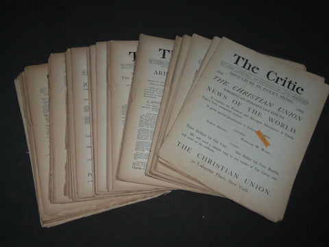 1888-1889 THE CRITIC MAGAZINE LOT OF 37 ISSUES - NICE STORIES - WR 559W