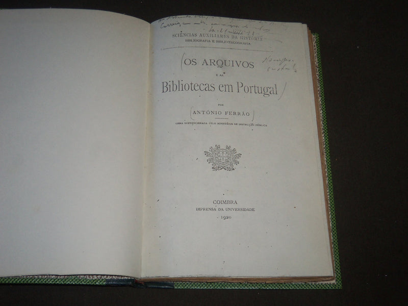 1920 OS SERVICES DAS BIBLIOTECAS DO ESTADO EM PORTUGAL PORTUGUESE BOOK - KD 4052