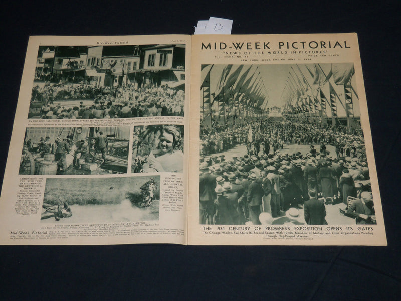 1934 JUNE 2 MID-WEEK PICTORIAL MAGAZINE SECTION - CENTURY OF PROGRESS - NP 4521