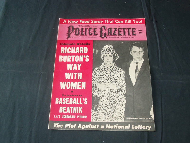 1962 SEP THE NATIONAL POLICE GAZETTE MAGAZINE-LIZ TAYLOR -RICHARD BURTON- B 5716