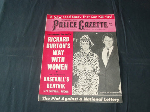1962 SEP THE NATIONAL POLICE GAZETTE MAGAZINE-LIZ TAYLOR -RICHARD BURTON- B 5716