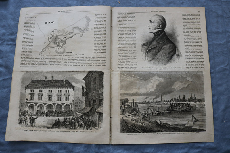 1864 FEB 6 LE MONDE ILLUSTRE MAGAZINE - CONFLIT DANO-ALLEMAND - FRENCH - NP 8443