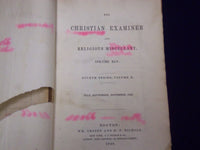 1834-1866 THE CHRISTIAN EXAMINER REVIEW MAGAZINE BOUND VOLUME LOT OF 9- KD 1144A