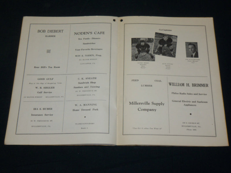 1941 NOV 8 MILLERVILLE STATE VS. SHIPPENSBURG STATE FOOTBALL PROGRAM - J 5966