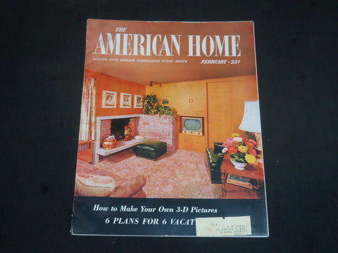1955 FEBRUARY THE AMERICAN HOME MAGAZINE - NICE COVER, STORIES & PHOTOS- SP 7207