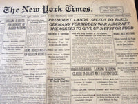 1919 MARCH 14 NEW YORK TIMES - PRESIDENT LANDS SPEEDS TO PARIS - NT 6427