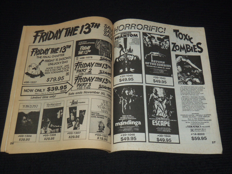 1984-1985 NEW VIDEO RELEASES MAGAZINES LOT OF 5 ISSUES - O 3779