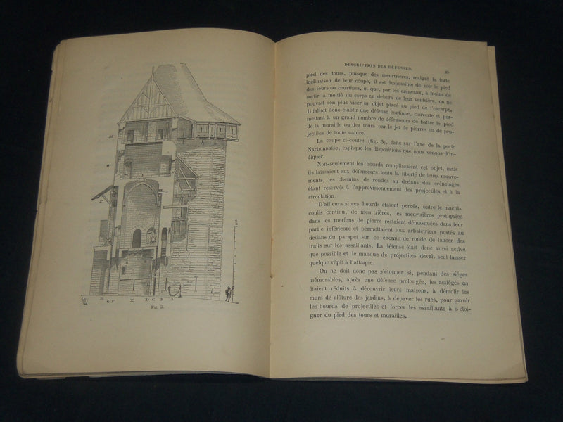 1800'S LA CITE DE CARCASSONNE PAR VIOLLET LE DUC BOOK - NOUVELLE EDITION- J 5635