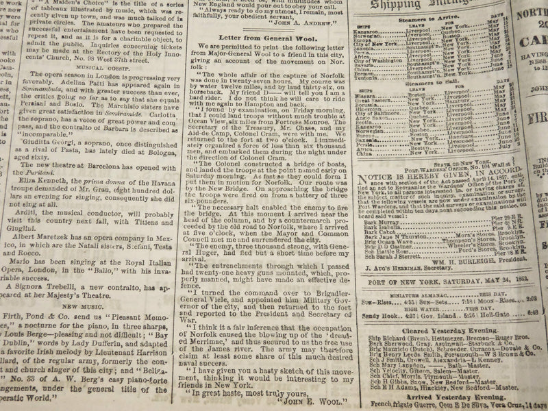 1862 MAY 24 & 30 THE EVENING POST NEWSPAPER LOT OF 2 - CIVIL WAR - NP 4942