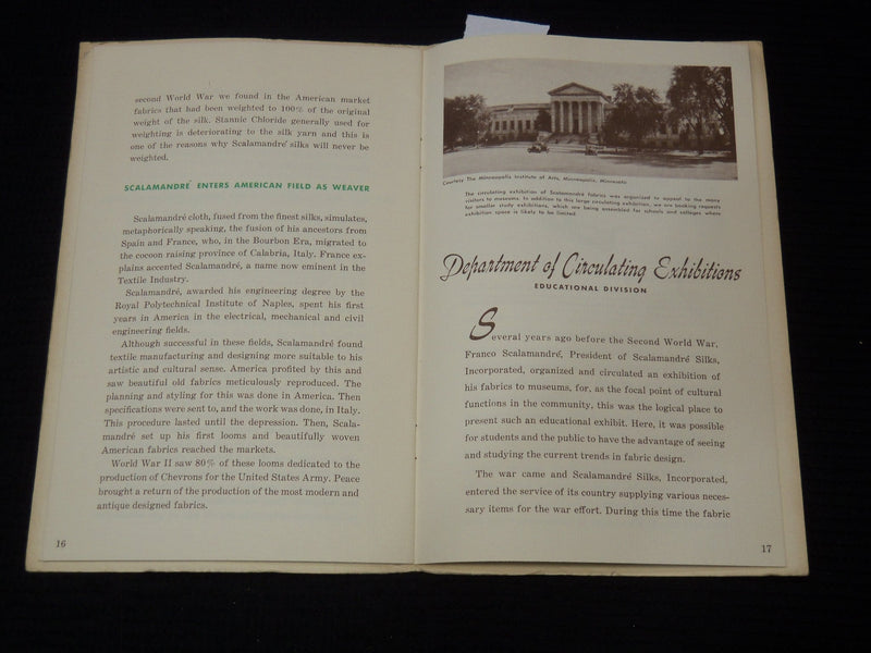 1950'S THE HISTORY OF SILK AND SERICULTURE BOOKLET BY JOHN KENT TILTON - K 2650