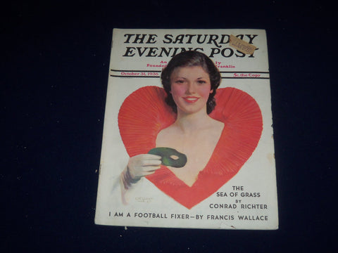 1936 OCTOBER 31 THE SATURDAY EVENING POST MAGAZINE - ILLUSTRATED COVER - SP 5508