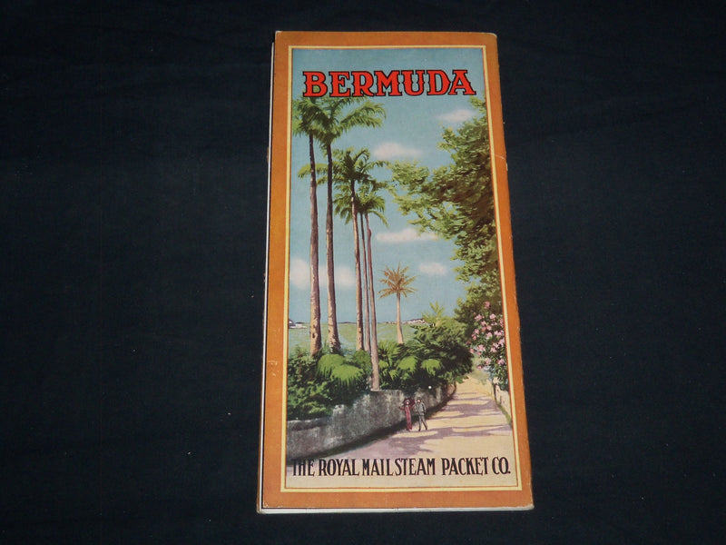 1930'S BERMUDA ROYAL MAIL STEAM COMPANY FOLD-OUT GUIDE BOOK - J 8676