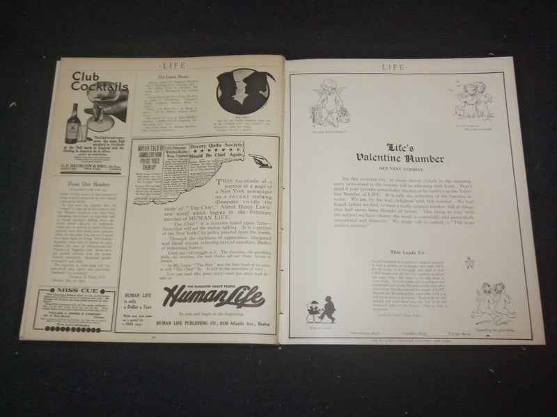 1911 JANUARY 26 LIFE MAGAZINE - J. M. FLAGG ILLUSTRATED COVER - ST 6440