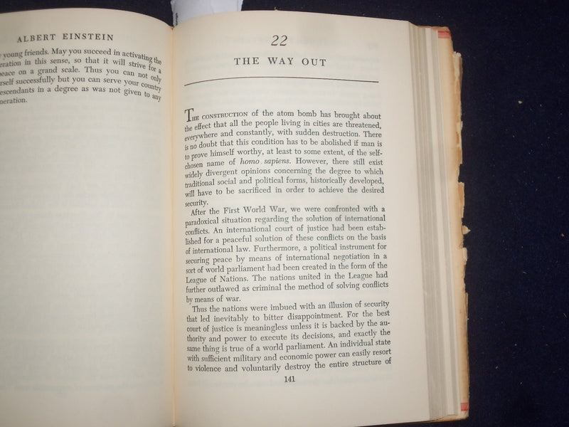 1950 OUT OF MY LATER YEARS HARDCOVER BOOK BY ALBERT EINSTEIN - KD 9115