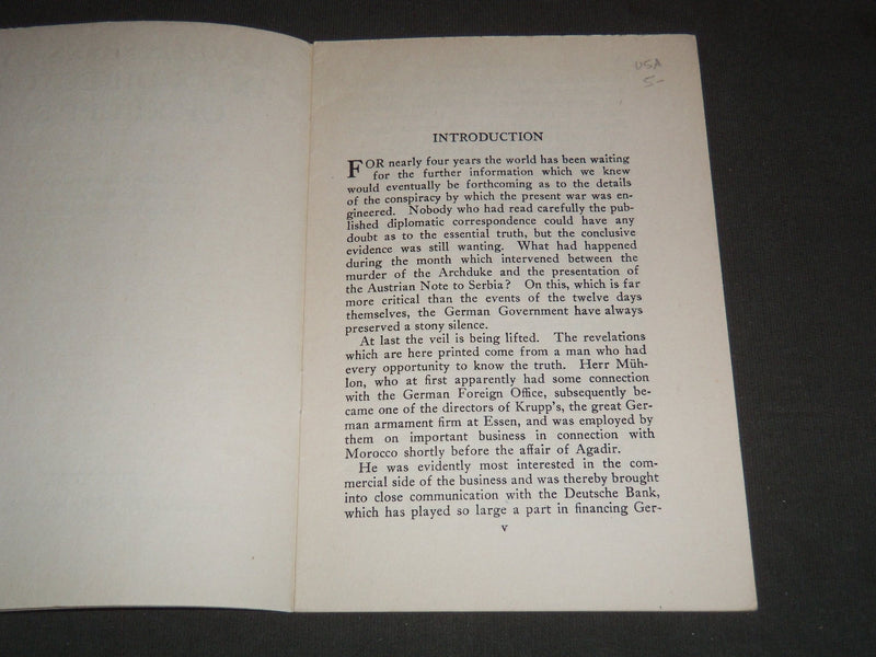 1920'S REVELATIONS BY AN EX-DIRECTOR OF KRUPP'S BOOK - DR. MUHLON'S - J 7215