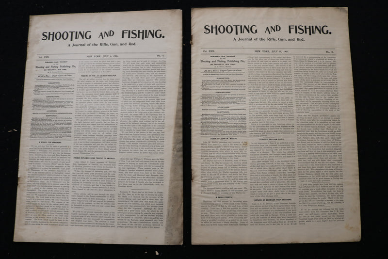 1901 SHOOTING AND FISHING MAGAZINE - LOT OF 19 - O 3696