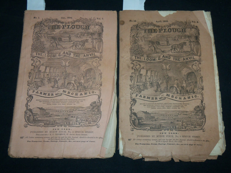 1854 THE PLOUGH MAGAZINES LOT OF 2 ISSUES - NICE ILLUSTRATIONS - J 6703