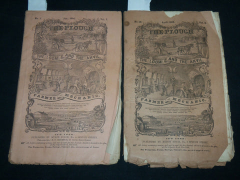 1854 THE PLOUGH MAGAZINES LOT OF 2 ISSUES - NICE ILLUSTRATIONS - J 6703