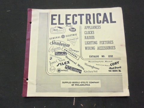 1952 SUPPLEE BIDDLE STELTS COMPANY ELETRICAL CATALOG - PHILADELPHIA - J 5715
