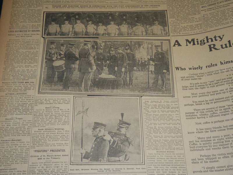 1909 JUNE 8 THE BOSTON HERALD NEWSPAPER - PRESQUE ISLE FIRE - BH 382