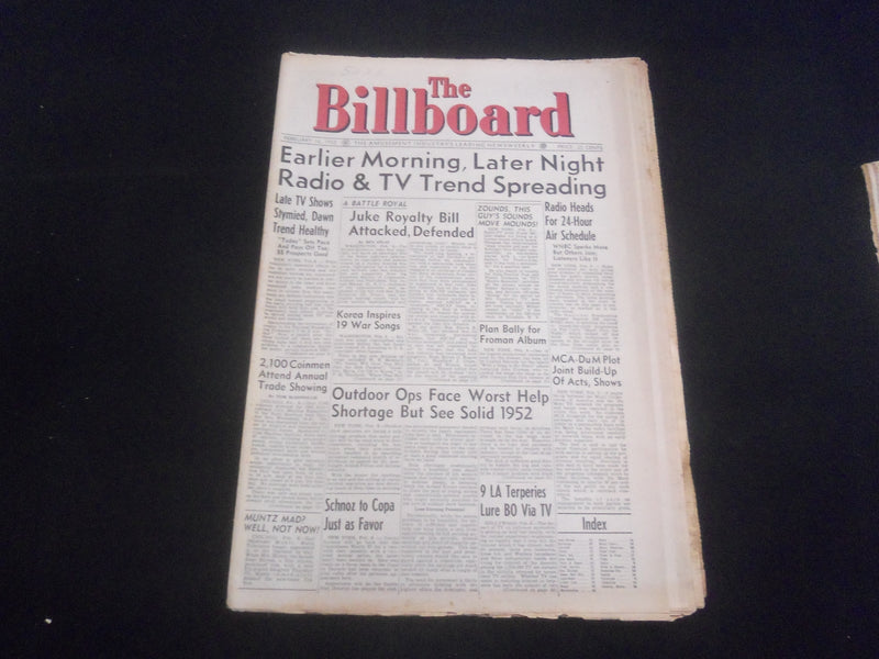 1952 FEBRUARY 16 THE BILLBOARD NEWSPAPER - ARTICLES, PHOTOS & ADS - NP 5722