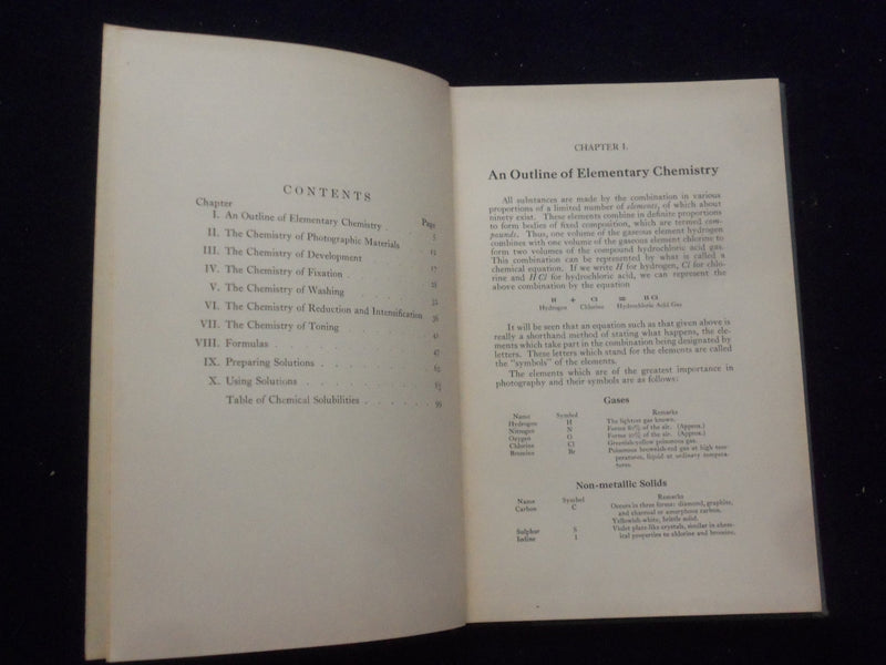 1929 ELEMENTARY PHOTOGRAPHIC CHEMISTRY HARDCOVER BOOK - KODAK COMPANY - KD 8322