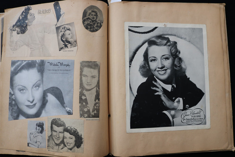 1940'S HOLLYWOOD STARS SCRAPBOOK - BETTY GRABLE - SHIRLEY TEMPLE - E 24879