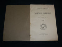 1915 & 1927 TOWN OF AMHERST ANNUAL REPORTS LOT OF 2 ISSUES - J 6580
