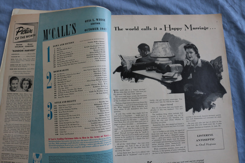 1942 OCTOBER MCCALL'S MAGAZINE - AND WE WERE YOUNG BY E. ALEXANDER - SP 4786C