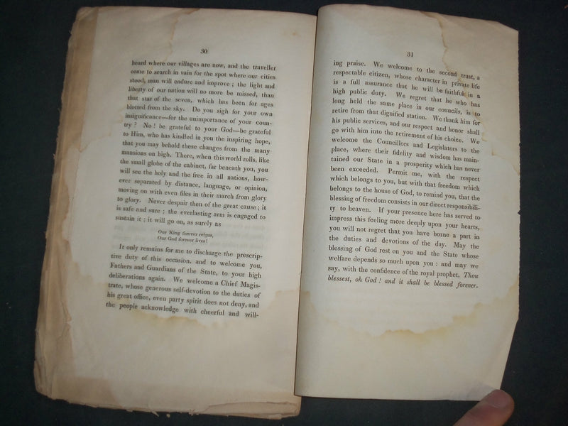 1833 WILLIAM PEABODY ELECTION SERMON - MASSACHUSETTS - J 4656