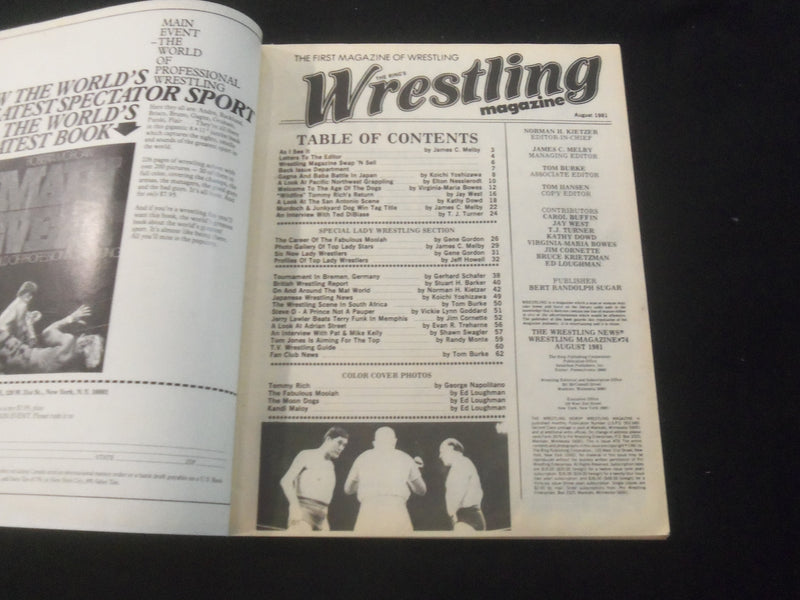 1981 AUGUST THE RING'S WRESTLING MAGAZINE - TOMMY RICH - MOOLAH - B 5529U