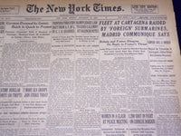 1936 NOV 23 NEW YORK TIMES - FLEET AT CARTAGENA RAIDED BY SUBMARINES - NT 2086