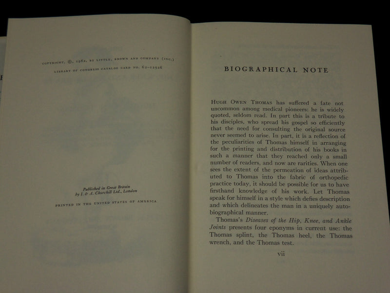 192 DISEASES OF THE HIP, KNEE AND ANKLE JOINTS BOOK BY HUGH THOMAS - KD 2768Q