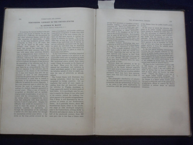 1938 TUBERCULOSIS AND LEPROSY-SYMPOSIUM SERIES- VOL 1 - HARDCOVER BOOK - KD 9103