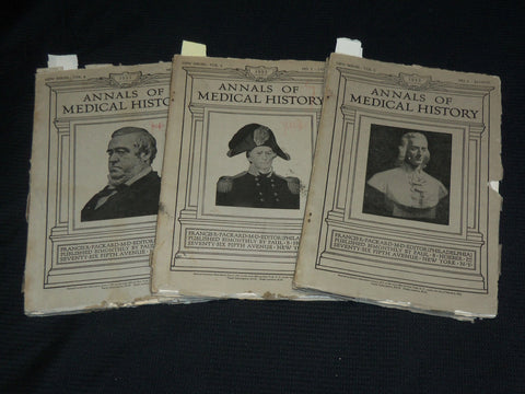 1932-1933 ANNALS OF MEDICAL HISTORY MAGAZINE LOT OF 3 ISSUES - WR 505F