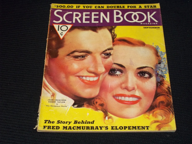 1936 SEPTEMBER SCREEN BOOK MAGAZINE - JOAN CRAWFORD & ROBERT TAYLOR - E 16402