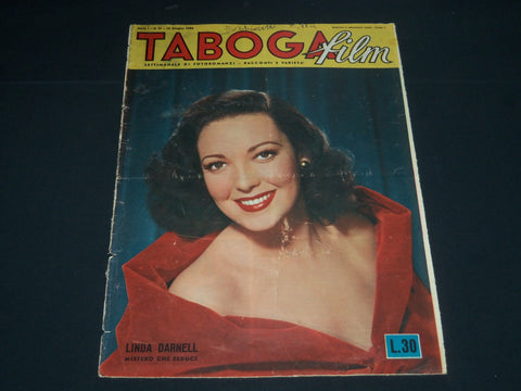 1952 JUNE 14 TABOGA FILM MAGAZINE - ITALIAN - LINDA DARNELL COVER - NP 3857