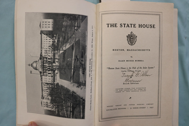 1927 THE STATE HOUSE BOSTON, MA SOFTCOVER BOOK BY ELLEN BURRILL - K 3339